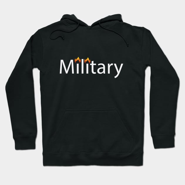 Military artistic text design Hoodie by BL4CK&WH1TE 